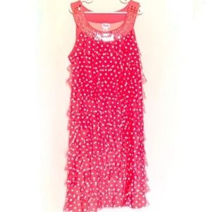 Justice Polka-dot Ruffle Pink Sequin Dress